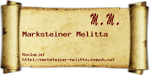Marksteiner Melitta névjegykártya